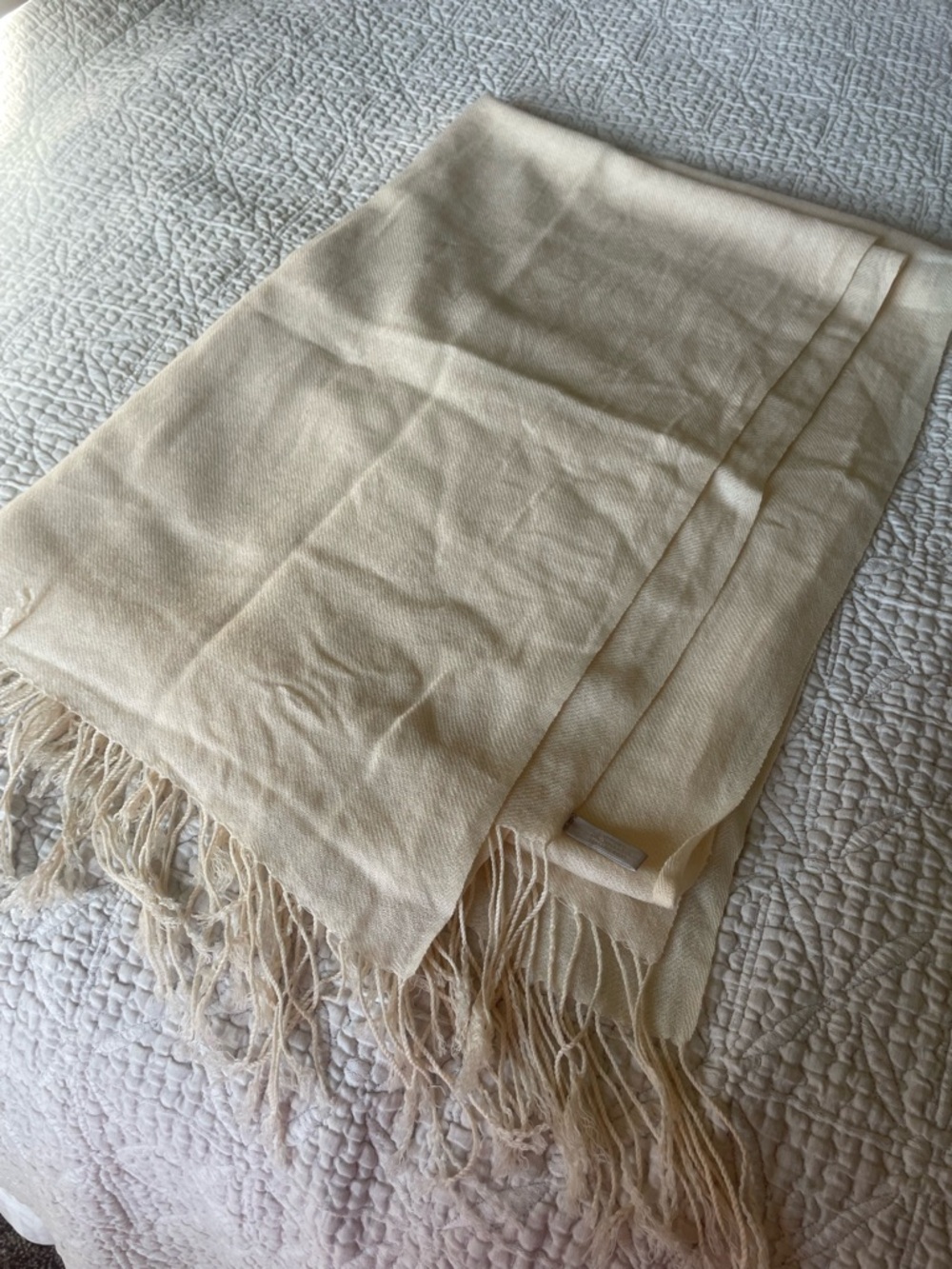 Nordstrom cream cashmere Scarf 14x92